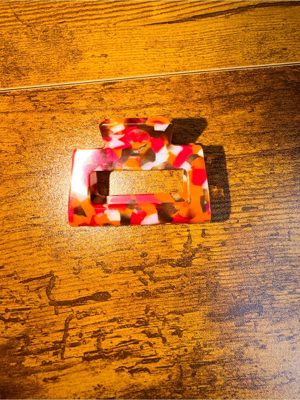 Lululemon Medium Claw Hair Clip Orange Frappe/Dark Red/Bronze Green/White